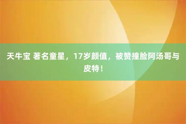 天牛宝 著名童星，17岁颜值，被赞撞脸阿汤哥与皮特！